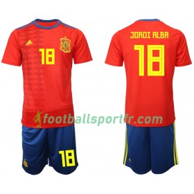 Tenue Espagne JORDI ALBA 18 Enfant Domicile 2019 Maillot de Foot
